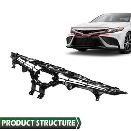 GRAND ORANGE Front Bumper Upper Grille Grill Compatible With 2018-2019 Toyota Camry SE XSE Hybird (Only fit for Sport Version) 5310133570
