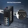 NICGIGA 8 Port Industrial Gigabit PoE Switch DIN-Rail, with 8