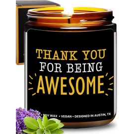 Thank You for Being Awesome Candle, Appreciation Gifts for Women, Thank You Candle, Male Thank You Gifts for Men, Thank You Gifts for Women, Appreciation Gifts for Coworkers, Gratitude Gifts Friends