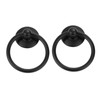 Dophee 2Pcs Metal Ring Drop Pull Handle Black Single Hole