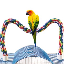 TogyGooty Bird Perch,Bird Rope Perch & Rope Perch,Bird perches for cage,Rope Perch for Conures,Parrots,Cockatiel,Lovebird,Budgerigar,Parakeet Rope perches for cage