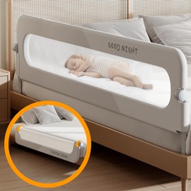 strenkitech Foldable Toddler Bed Rails - Kids Guard Bumper for Crib Safe Bed Side Rail for Twin Queen King Full Size Beds (59inch)