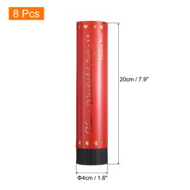sourcing map 8Pcs Confetti Popper for Wedding, Paper Confetti Happy Birthday Table Scatter Confetti Dots for Birthday Graduation Christmas Party Supplies Decorations, 8" Red