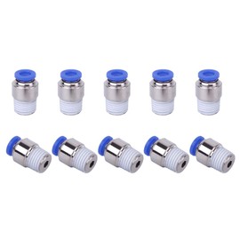 SNS SPOC1/4-N01 Straight Nickel-plated Brass Push to Connect Tube Fitting Male Straight 1/4" Tube OD x 1/8" NPT Thread (10 PCS)