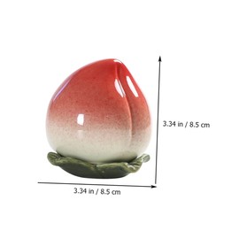 GOOHOCHY 1Pc Decorative Ceramic Tea Canister Peach Shaped Sealing Jar for Tea Storage Unique Birthday Household Furnishing Ceramic Tea Jar for Loose Tea and Seasoning