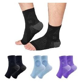 Tlynsnil Kompressionssocken Damen Herren Sprunggelenkbandage Kompressionsstrümpfe Knöchelbandage Fußbandage für Plantarfasziitis Arthritis Verstauchte Knöchel Fersensporn Sport