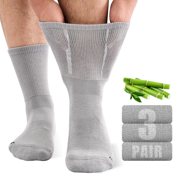 SukModen SukModen Bamboo Diabetic Socks for Men, Soft Top Cushioned
