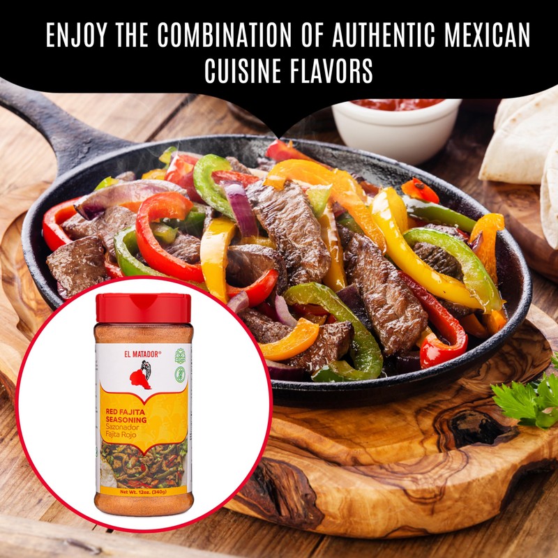El Matador Red Fajita Seasoning 12 oz.