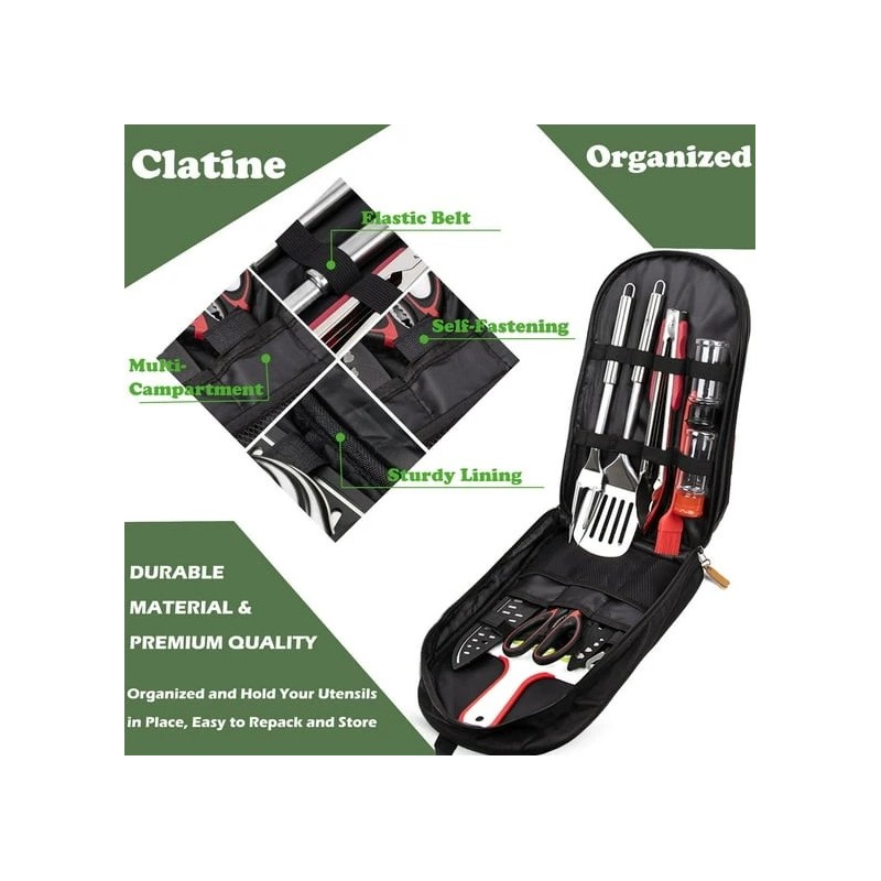 Clatine Camp Utensil Set Kitchen Cooking BBQ Grill Tool Kit