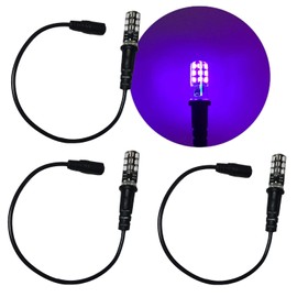Prop and Scenery Lights Black Light Special Effects Ultraviolet Led Blacklight Bulbs with Cable sockets12 Volts dc 2 watts for Props Theatrical Scenery 3 Pack