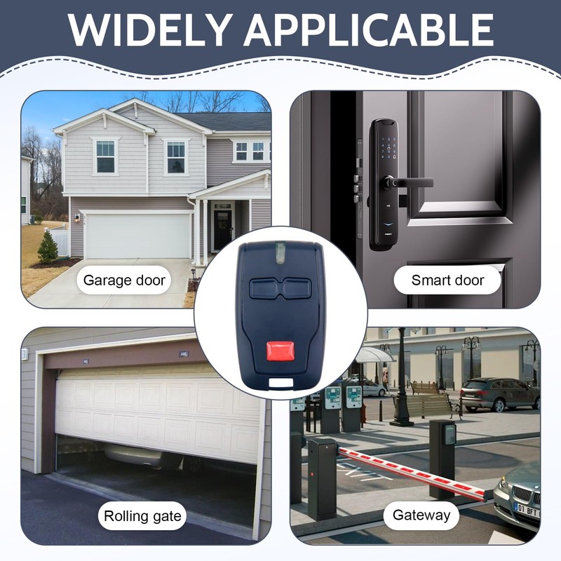 2Pcs 433MHZ 4 Buttons for BFT Garage Remote Control Key