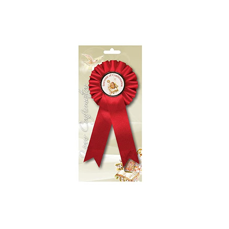 Widdle Gifts Ltd Red Rosette Badge Souvenir of Confirmation F1903