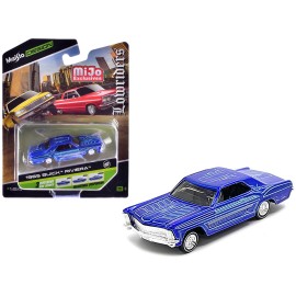 Maisto Design Series 1/64 Diecast Model Car 1965 Buick Riviera Candy Blue with Graphics 'Lowriders' DCD by Maisto