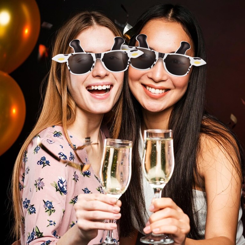 Abaodam Cow Pattern Glasses, Funny Sunglasses, Cow Sunglasses, Party Goods,