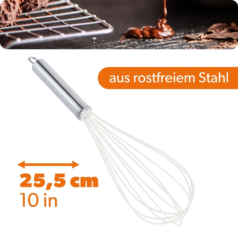 KADAX Schneebesen aus Silikon und Edelstahl, Handschneebesen, manueller Rührbesen, Ballonschneebesen