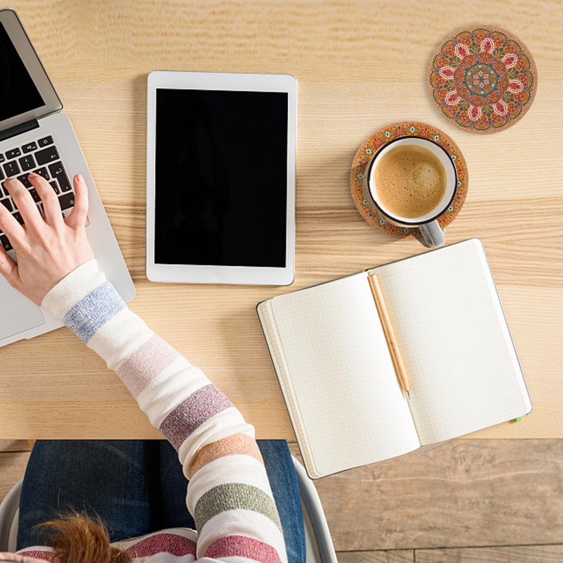 STARUBY 12 Pcs Cork Coasters, Coasters for Drinks, Coasters for