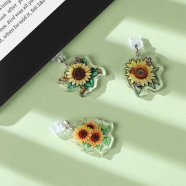 Dust Plug Charms for Kindle - 3 Pack Sunflower Pendants Charging Port Covers Compatible with Kindle Phones Tablets, Sunflower Gifts for Women Mom Students, E-Readers Book Lovers Accessories