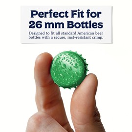 Fermentaholics Green Beer Bottle Caps - 144 Count Oxygen Absorbing Bottle Lids – 26mm Crown Caps for Homebrewing Beer, Cider, Soda, DIY Crafts and more – Fits Standard American Pry-Off Bottles