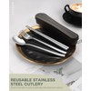 PHILIPALA 3PCS Travel Camping Flatware Set, 18/8 Reusable Stainless Steel