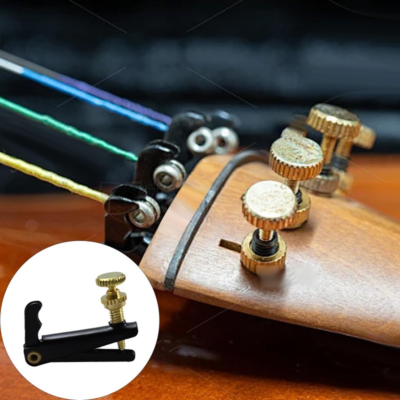 AUXBC 4Pcs Violin Fine Tuners for 4/4-3/4 Violins, Black Metal
