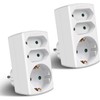 EXTRASTAR Multi-socket 3-way socket adapter, 2 Euro + 1 Schuko