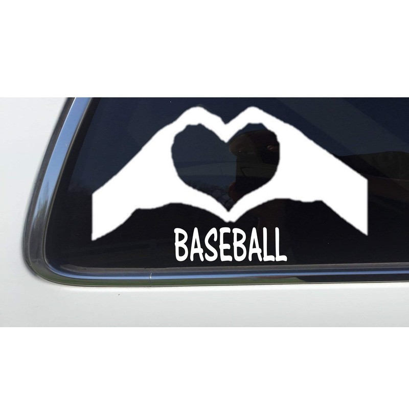 ThatLilCabin - Baseball Heart Hands AS221 8" Baseball Decal