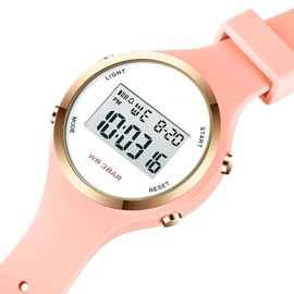 XCZAP Outdoor Sport Watches Alarm Clock 5Bar Waterproof LED Digital Watch (Pink)