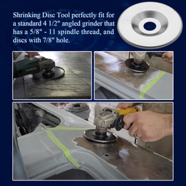 Ctuoptuo Shrinking Disc 4-1/2 Inch Diameter, 0.55 Inch (1.4mm) Thick –Sheet Metal Fabrication Tool, Auto Body Panel Repair, Smoothing, Grinder, Fits 4-1/2 inch Angle Grinder, 5/8" - 11 Spindle Thread