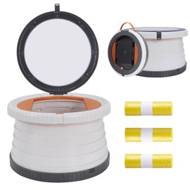 Portable, Foldable Potty seat for Toddler, Training Toilet Seat Emergency Toilet The Bottom Has the Function of Storing Garbage Bags for Car, Camping, (grey)