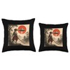 German Shorthaired Pointer Samurai UFO Japanese Ukiyo-e Dog Throw Pillow