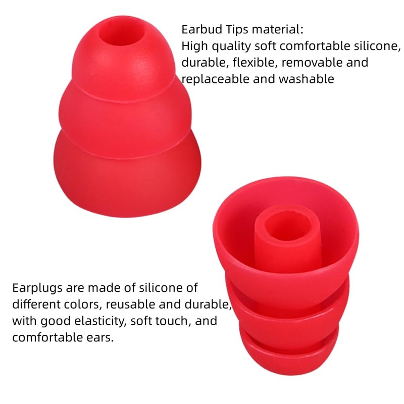 SNHTLS 9 Pairs Triple Flange Earbud Tips Earbud Tips Replacement