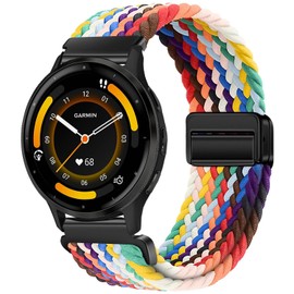 Issinlky Nylon Braided band for Garmin Venu 2/Venu 3, 22mm Elastic Strap for Garmin Vivoactive 4, Forerunner 265, Forerunner 255/255 Music, Forerunner 745, First Avenger, Darth Vader