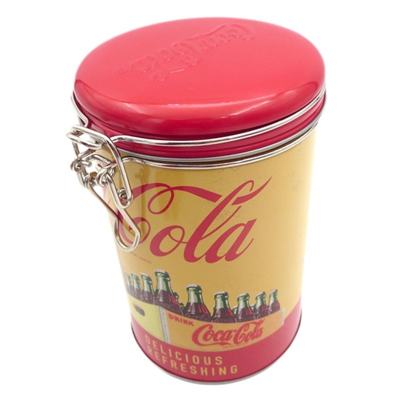 Distress Printed - Coca Cola Round Lock Top Lid with