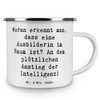 Mr. & Mrs. Panda Camping Emaille Tasse Spruch Woran erkennt