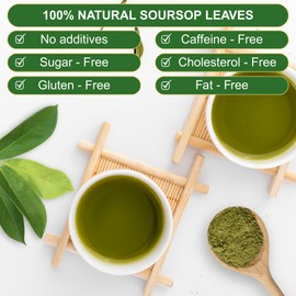 BOTAMONY Premium Organic Soursop Leaf Powder 7 oz, Sun-Dried Graviola Leaves, Caffeine-Free Herbal Tea, Non-GMO, Vegan