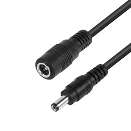 RIIEYOCA Coiled DC 5.5mm x 2.1mm Male to Female Adapter Cable for LED Strip CCTV Car Monitors Stretched up to 1.5m