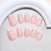 MouyouGlow Press on Nails Short, Round Nude White French 3D