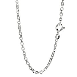 NKlaus Necklace 2.4 mm wide anchor chain flat 925 silver necklace silver chain ladies, Sterling Silver