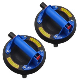 AUTOAlkins 8" Heavy Duty Suction Cup to Lift Large Glass, Tile, Marble, Industrial Vacuum Suction Lifter with Handle for Glass Lifting & Replacement, 240 lbs Load Capacity (Blue & 2 Pack)