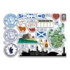 A5 Sticker Sheet Scotland Landmarks Vinyl Stickers - Scottish Map