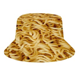 Instant Ramen Noodle Bucket Hat for Men Women Funny Food Summer Beach Fishing Packable Outdoor Sun Fisherman Hat Fashion Retro