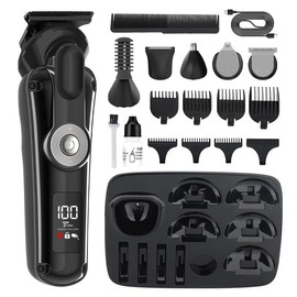 6-in-1 Men's Multifunctional Professional Electric Grooming Kit - Trimmer, Shaver, Nose Hair Clipper Set for Home Use (616 Black)