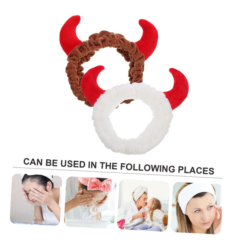 SAFIGLE 2Pcs Reusable Makeup Headband Elastic Spa Hairbands with Charming