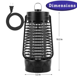 Phosooy Electric Bug Zapper, 2500V Plug-in Mosquito Trap with Replaceable Sticky Pads & Lamp Tube, 365nm Lighted Hanging Insects Killer Attracting Moths, Gnats, Flies IPX4 for Indoor Outdoor Use