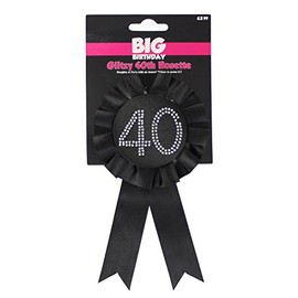 Alandra Birthdays BADGE-40-B-BIRTH Black 40 THZ Diamante Rosette