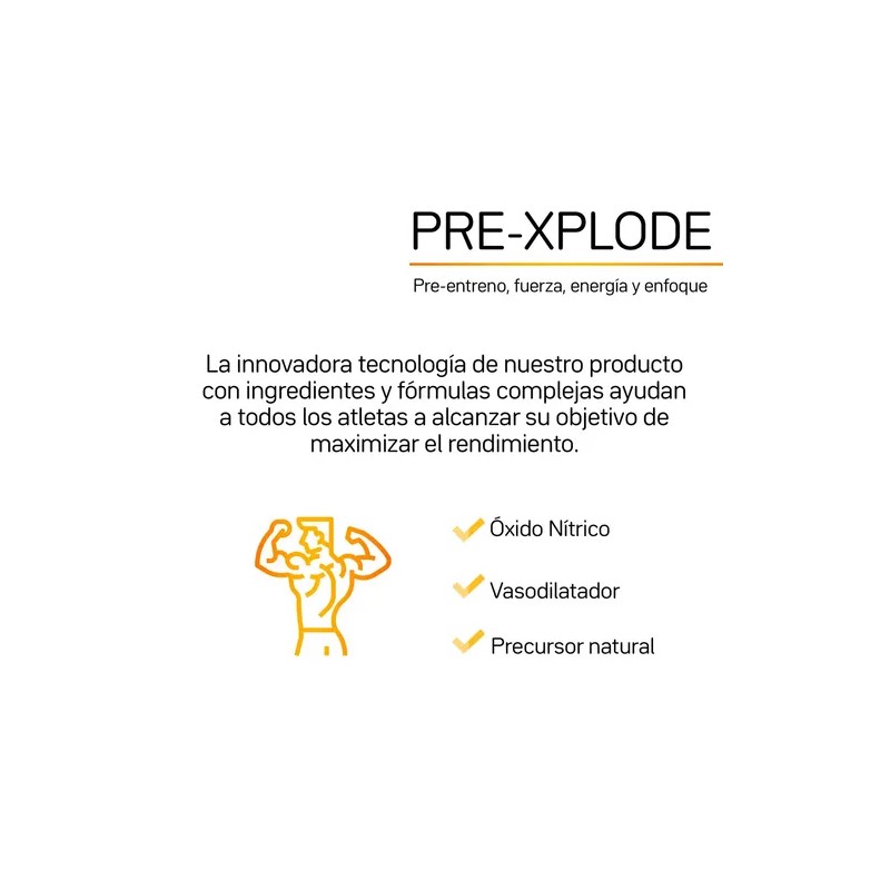 Pre Entreno Pre Xplode Primetech 30 servicios Pre Workout con