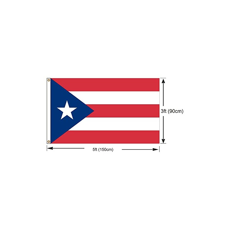 PinkDisplay North America flag Puerto Rico 3x5ft(90x150cm) eyelets and double