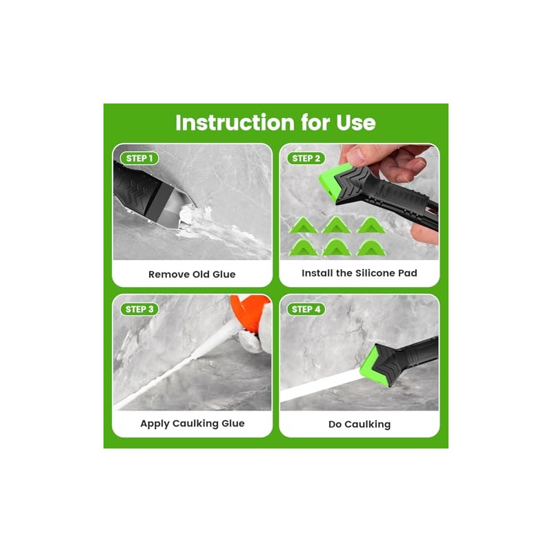 5 in 1 Caulking Tool Kit with Stainless Steel Head