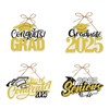 4 Pieces Class of 2025 Graduation Hanging Ornaments, Golden Congrats
