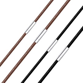 Richsteel Cord Necklace, 0.08 inches (2mm), 15.7 inches (40 cm), Black, Necklace Chain, For Pendants, Men's Accessories, Simple, Waterproof, Hypoallergenic,